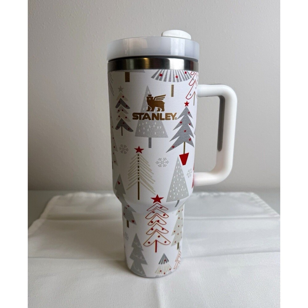 Custom Christmas Tree Stanley Quencher H2.0 FlowState 40oz Insulated Tumbler